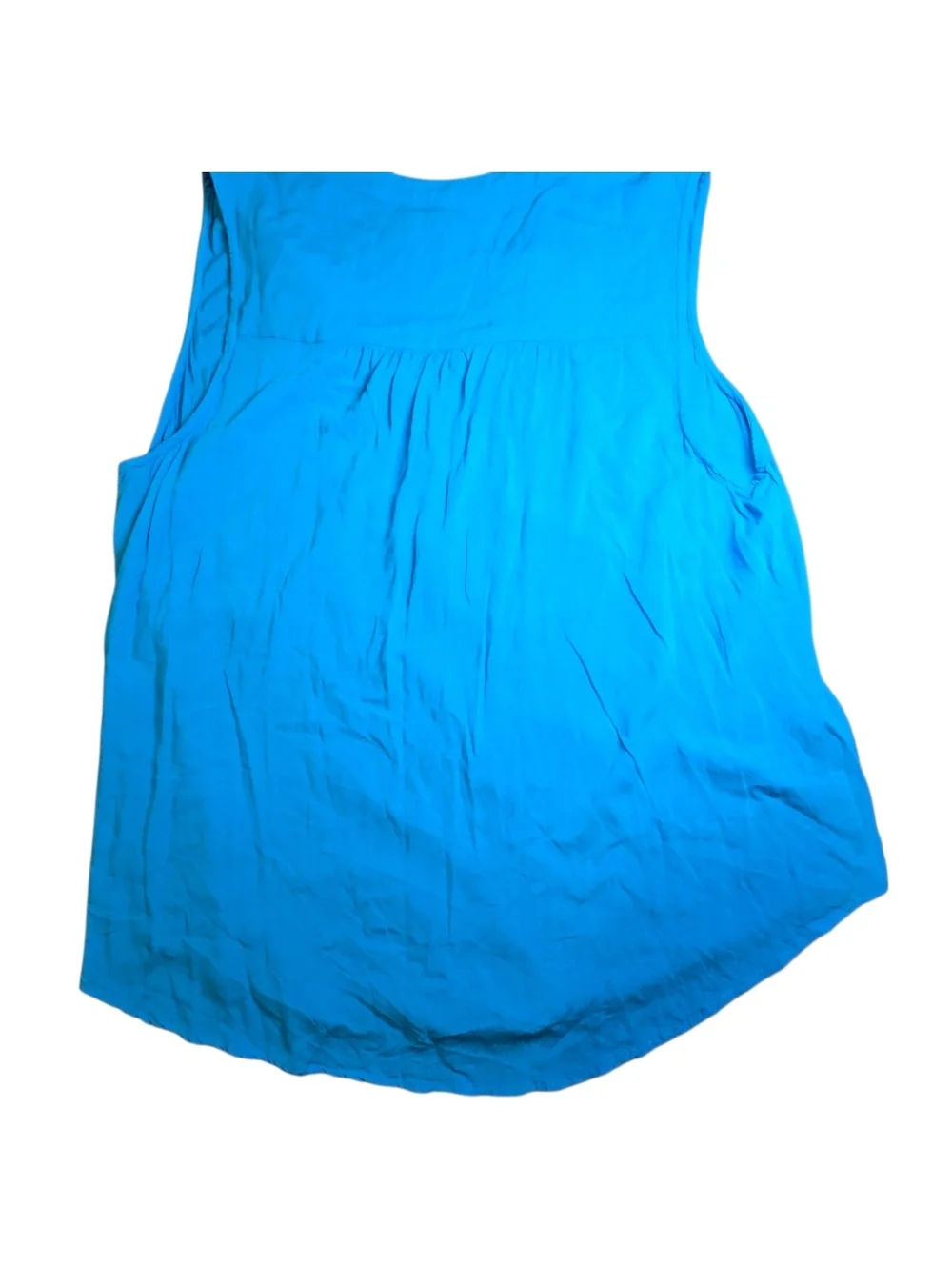 TORRID Bright Blue Button Front Tank Top Blouse Size 1 1X Plus Flowy Pockets - Picture 7 of 7